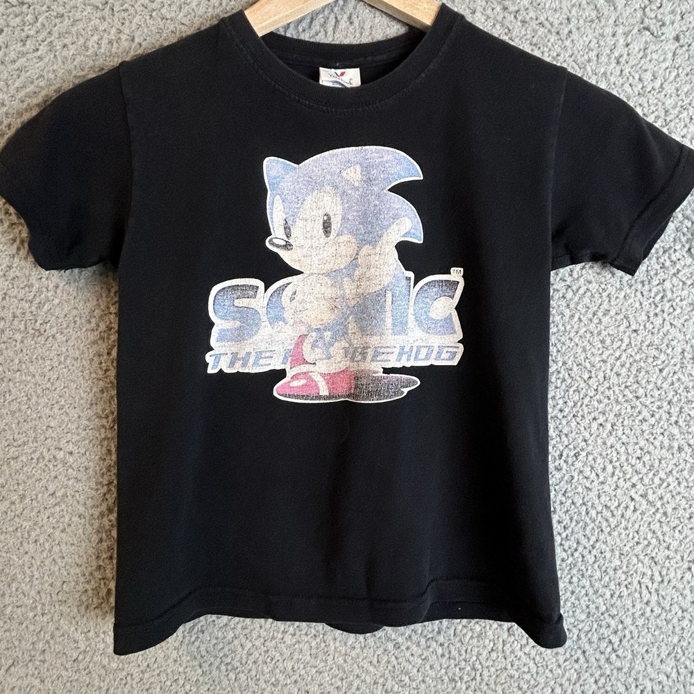 Vintage Sonic The Hedgehog Faded Graphic T Shirt Youth Size M/L Made in Mexico